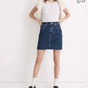 NWT Madewell Jean Skirt Rigid Denim A-line size 30